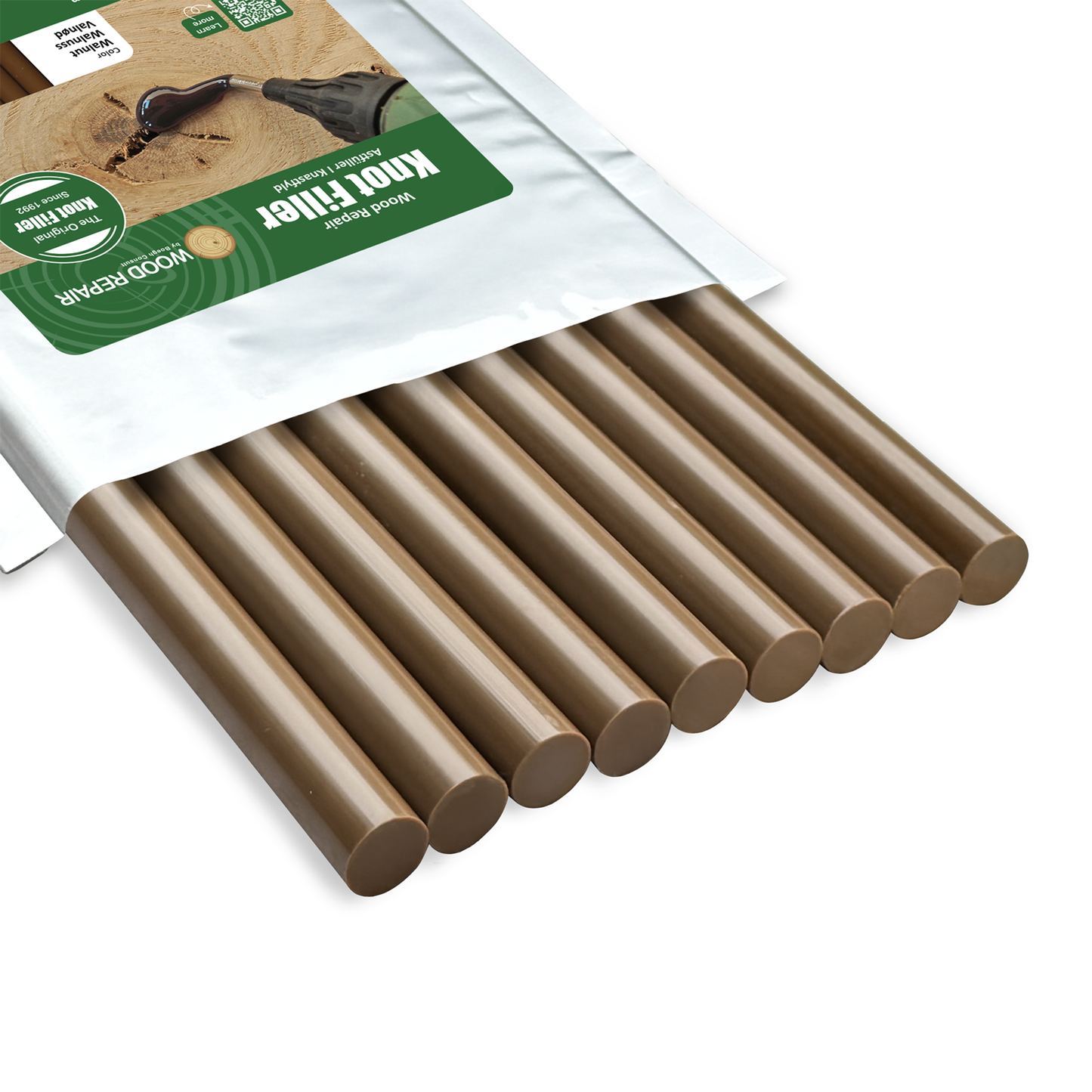 Wood Repair Knot Filler - 300 mm (9 sticks) - Walnut