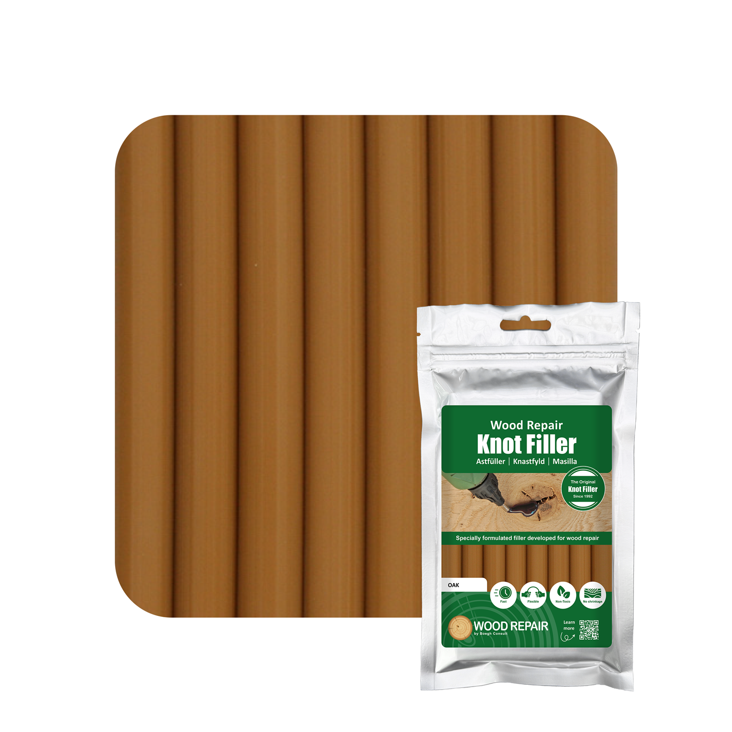 Wood Repair Knot Filler Compact - 150 mm (8 sticks) - Oak